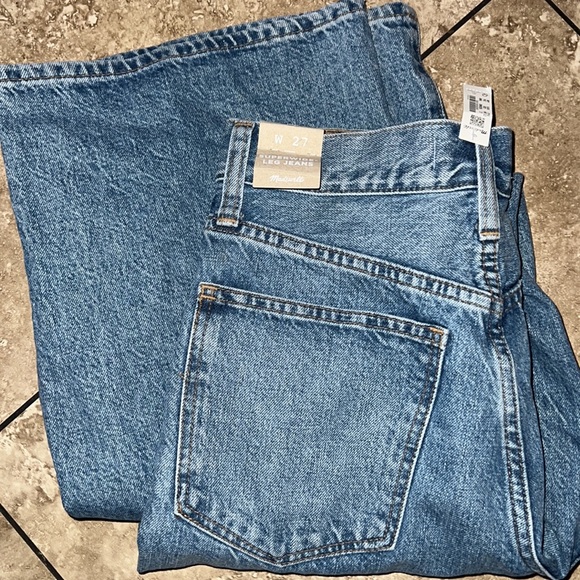 NWT Madewell Superwide-Leg Jeans in Amcliffe Wash: Knee-Rip Edition - Picture 7 of 7